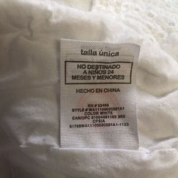 Eyelet Lace White Sun Hat By Wonder Nation One Size Made In China With Bow Detai - Picture 6 of 7